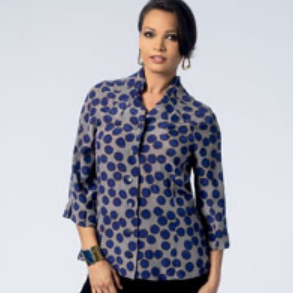 Babette Polkadot Silk Button down Blouse - Picture 1 of 11